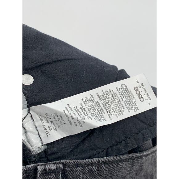 ASOS DESIGN Women’s Black Denim Straight-Leg Relaxed-Fit Cargo Jeans SZ 25 - Picture 10 of 10